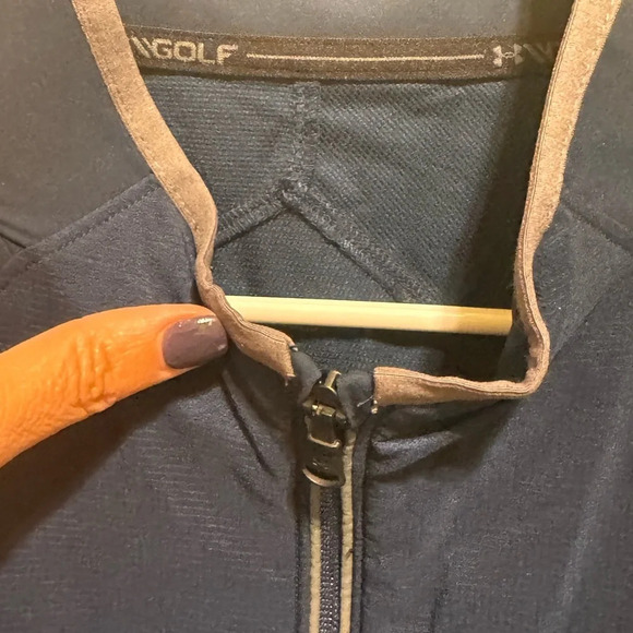 Under Armour Navy Gray Golf Jacket Men’s Black Storm Zipper Sz L - Picture 7 of 13